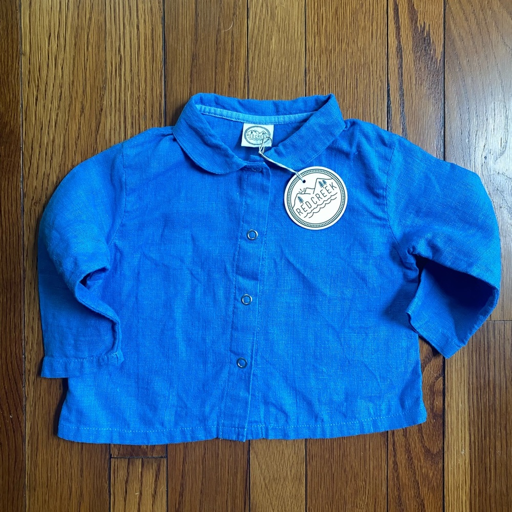 Red Creek Kids Linen shirt with snaps